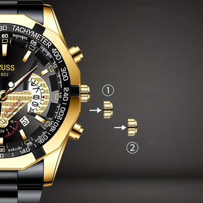 Genuine Domineering Business Sports Watch. Men's Simple Luminous Double Calendar Men's Watch