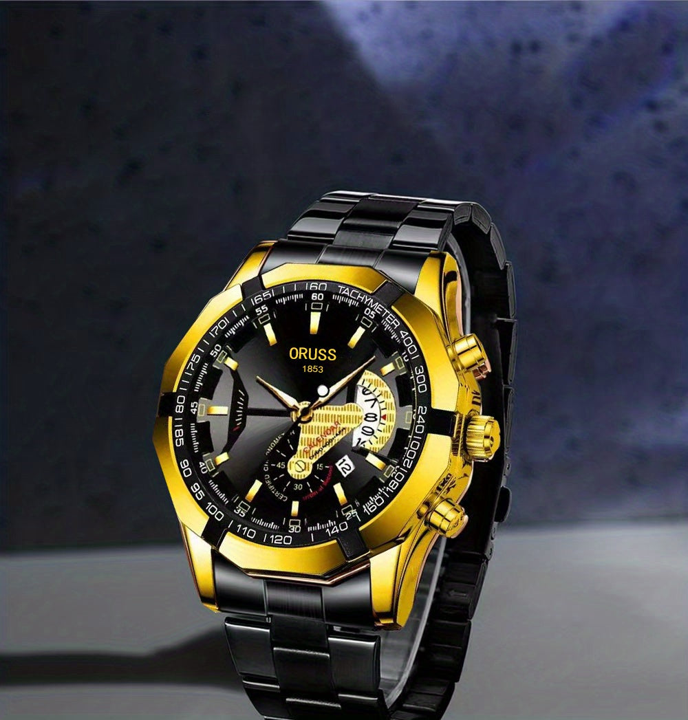 Genuine Domineering Business Sports Watch. Men's Simple Luminous Double Calendar Men's Watch