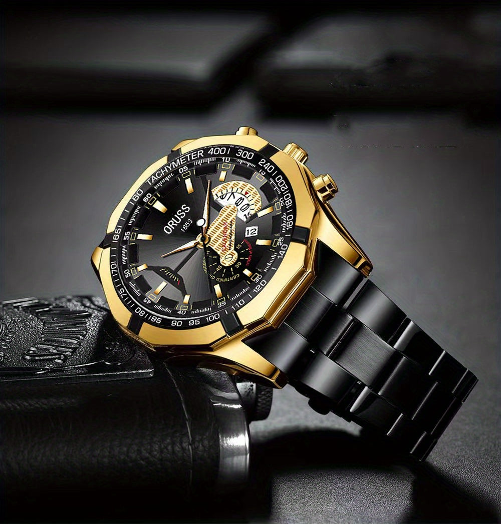 Genuine Domineering Business Sports Watch. Men's Simple Luminous Double Calendar Men's Watch