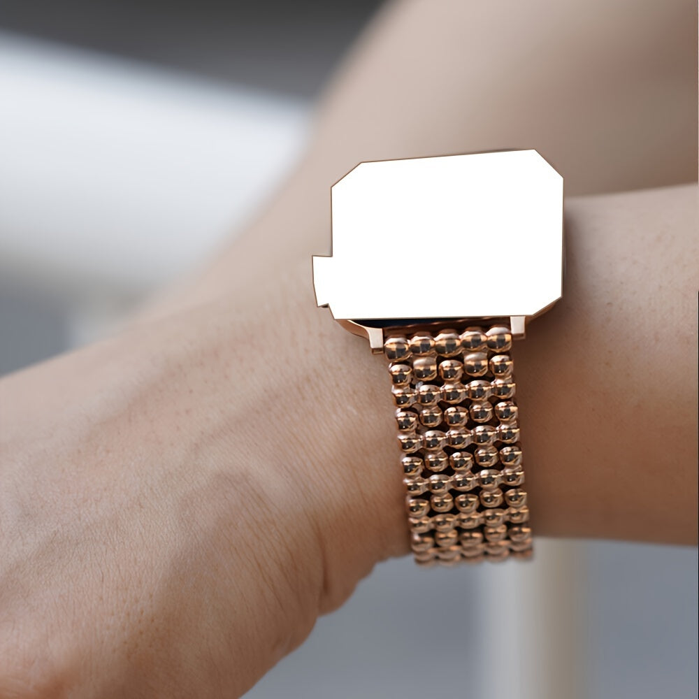 Premium Metal Band for Apple Watch - Fashion-Forward Upgrade with Seamless Fit - Compatible with All Series 8/7/6/5/4/3/2/1 SE, Sizes 38/45mm - Durable & Comfortable