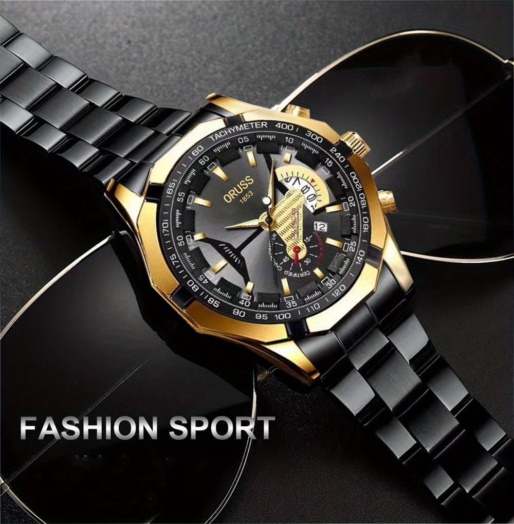 Genuine Domineering Business Sports Watch. Men's Simple Luminous Double Calendar Men's Watch