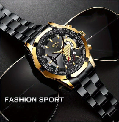 Genuine Domineering Business Sports Watch. Men's Simple Luminous Double Calendar Men's Watch