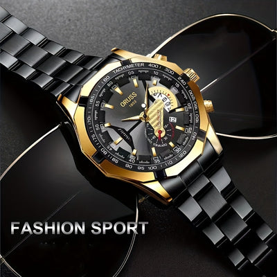 Genuine Domineering Business Sports Watch. Men's Simple Luminous Double Calendar Men's Watch