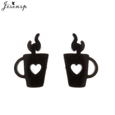 Mini Stainless Steel Smile Face Stud Earrings for for Women Girls Jewelry Cute Candle Skull Halloween Earings Christmas Gift