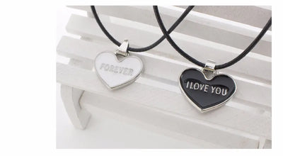 Heart Shaped Couples Necklace Valentine's Day Gift Couple Pendants Gift to Girlfriend Fashion Jewelry Accessories