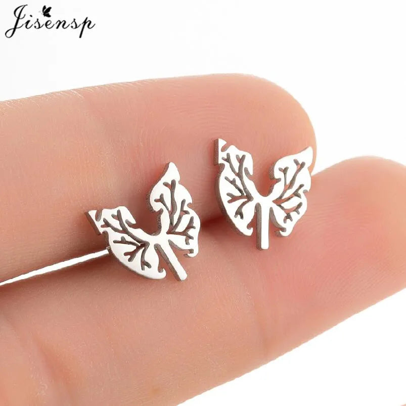 Mini Stainless Steel Smile Face Stud Earrings for for Women Girls Jewelry Cute Candle Skull Halloween Earings Christmas Gift