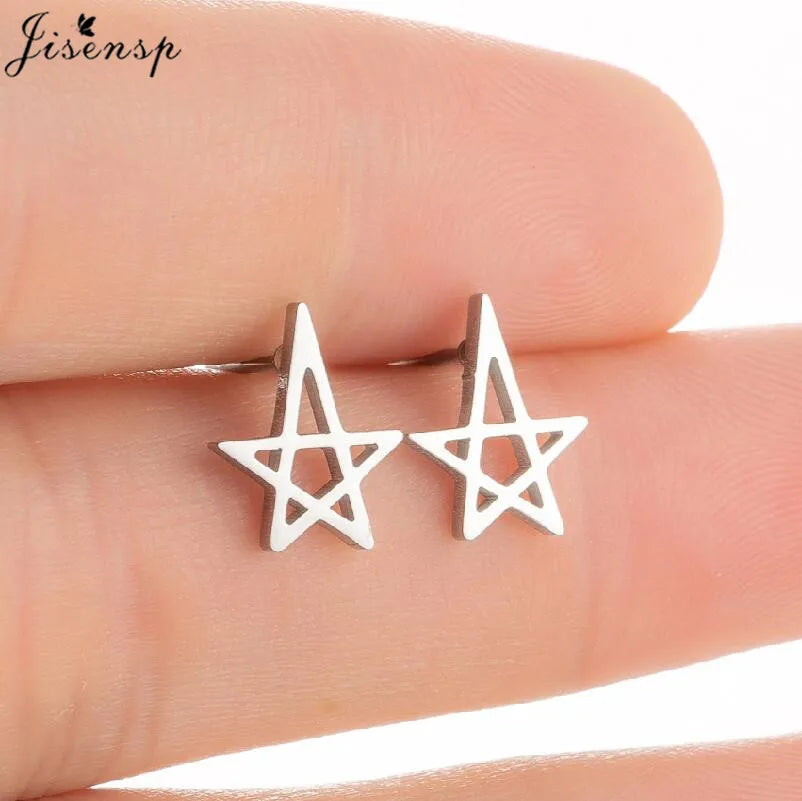 Mini Stainless Steel Smile Face Stud Earrings for for Women Girls Jewelry Cute Candle Skull Halloween Earings Christmas Gift