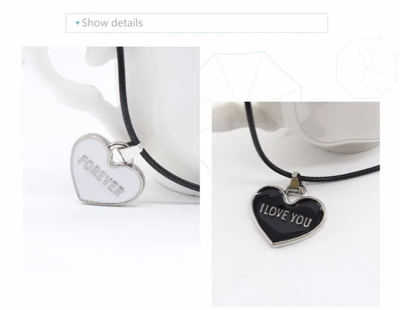 Heart Shaped Couples Necklace Valentine's Day Gift Couple Pendants Gift to Girlfriend Fashion Jewelry Accessories