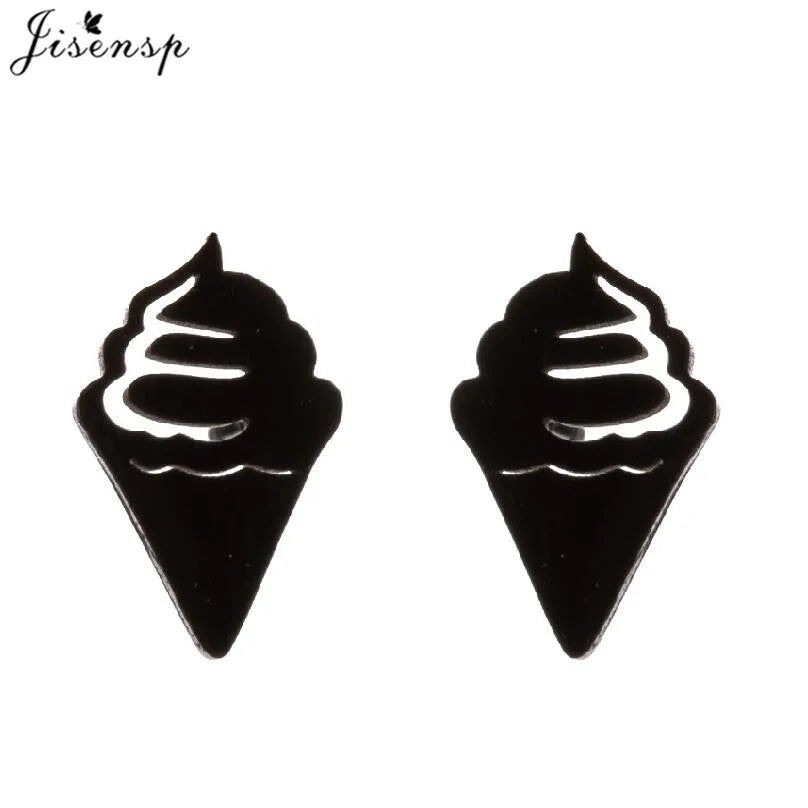 Mini Stainless Steel Smile Face Stud Earrings for for Women Girls Jewelry Cute Candle Skull Halloween Earings Christmas Gift