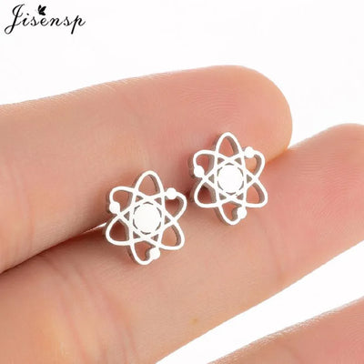 Mini Stainless Steel Smile Face Stud Earrings for for Women Girls Jewelry Cute Candle Skull Halloween Earings Christmas Gift