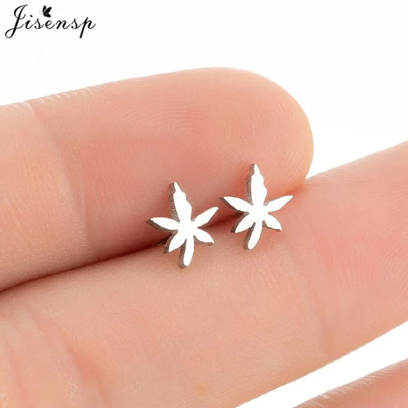Mini Stainless Steel Smile Face Stud Earrings for for Women Girls Jewelry Cute Candle Skull Halloween Earings Christmas Gift
