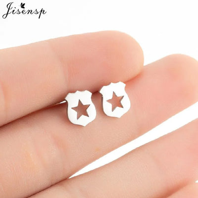 Mini Stainless Steel Smile Face Stud Earrings for for Women Girls Jewelry Cute Candle Skull Halloween Earings Christmas Gift