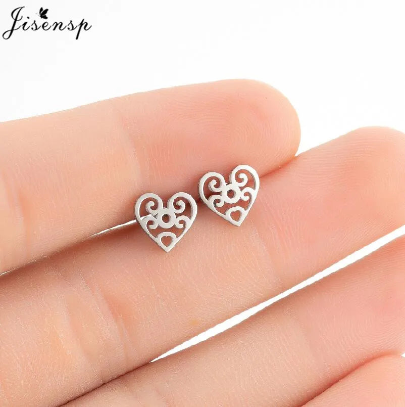 Mini Stainless Steel Smile Face Stud Earrings for for Women Girls Jewelry Cute Candle Skull Halloween Earings Christmas Gift