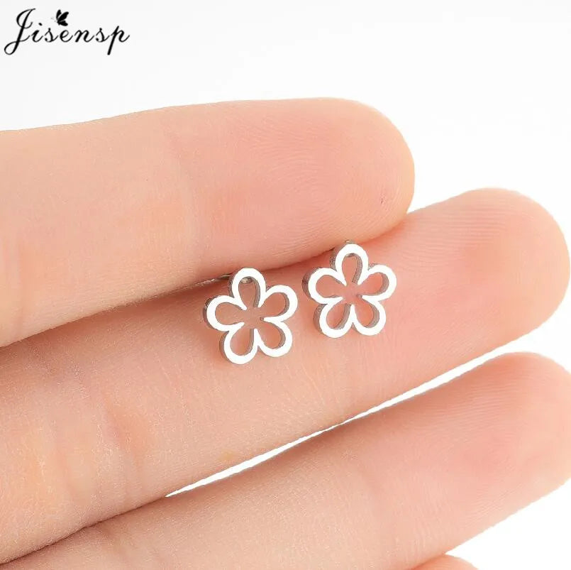 Mini Stainless Steel Smile Face Stud Earrings for for Women Girls Jewelry Cute Candle Skull Halloween Earings Christmas Gift