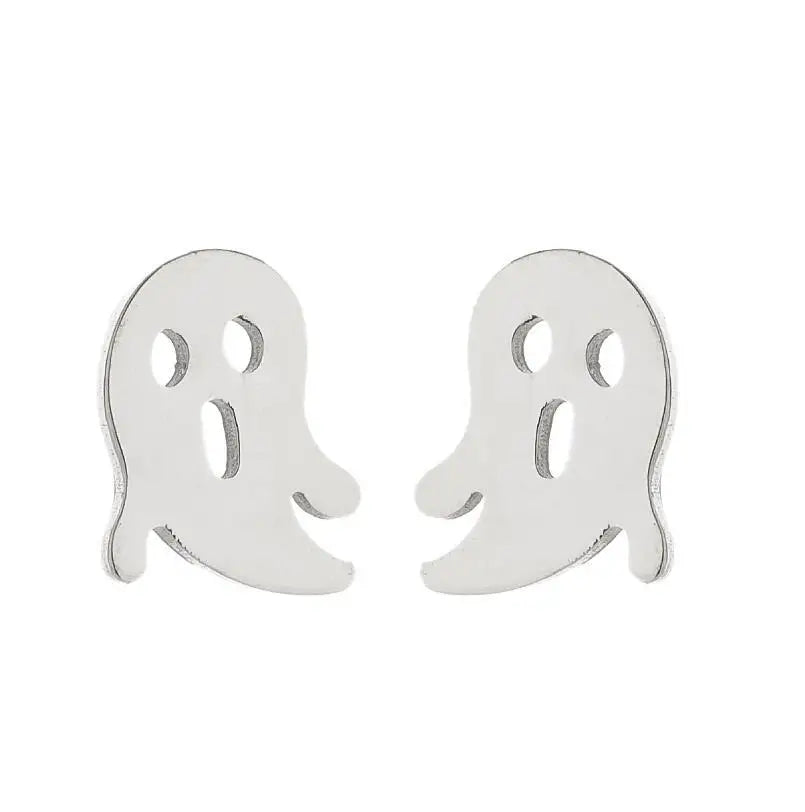 Cute Stainless Steel Bat Stud Earrings Femme Punk Pumpkin Ghost Elves Earing Fashion Jewelry Brincos Halloween Gifts Trendy