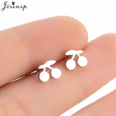 Mini Stainless Steel Smile Face Stud Earrings for for Women Girls Jewelry Cute Candle Skull Halloween Earings Christmas Gift