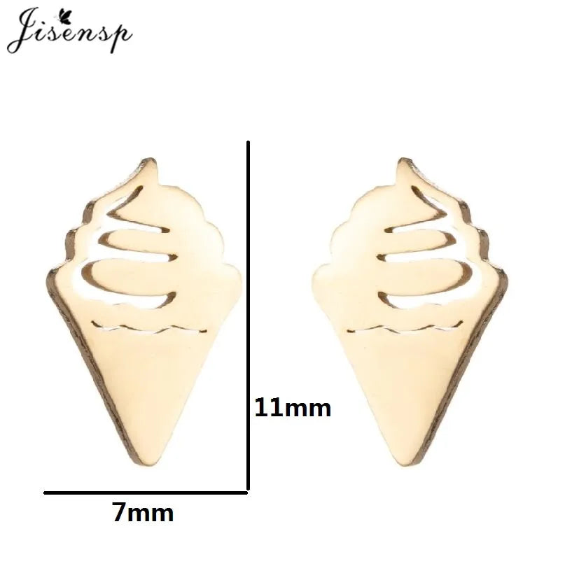 Mini Stainless Steel Smile Face Stud Earrings for for Women Girls Jewelry Cute Candle Skull Halloween Earings Christmas Gift