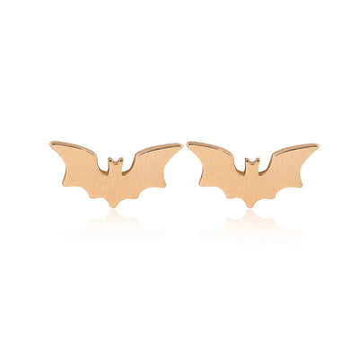 Cute Stainless Steel Bat Stud Earrings Femme Punk Pumpkin Ghost Elves Earing Fashion Jewelry Brincos Halloween Gifts Trendy