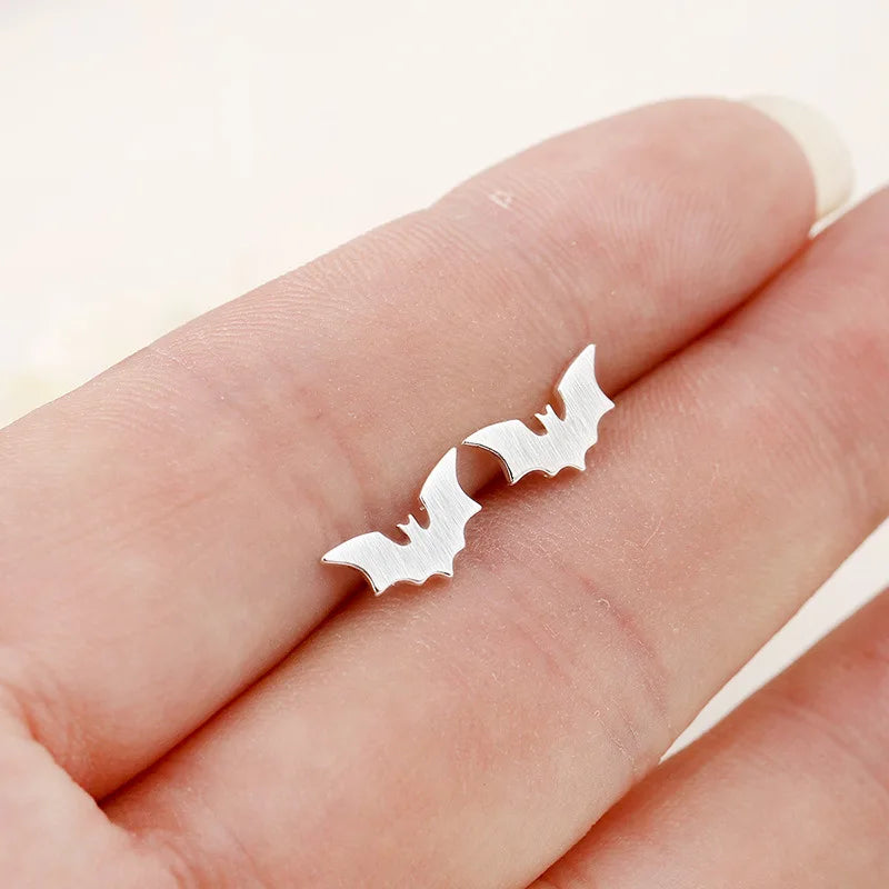Cute Stainless Steel Bat Stud Earrings Femme Punk Pumpkin Ghost Elves Earing Fashion Jewelry Brincos Halloween Gifts Trendy