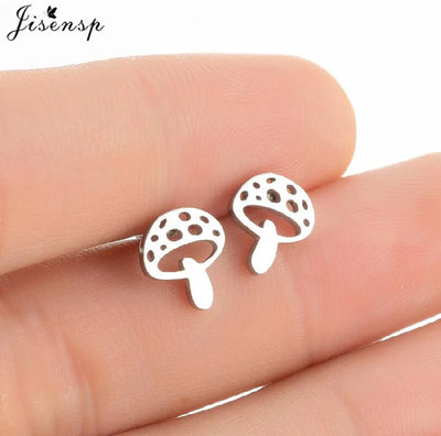 Mini Stainless Steel Smile Face Stud Earrings for for Women Girls Jewelry Cute Candle Skull Halloween Earings Christmas Gift