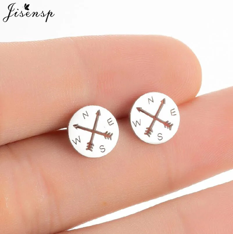 Mini Stainless Steel Smile Face Stud Earrings for for Women Girls Jewelry Cute Candle Skull Halloween Earings Christmas Gift