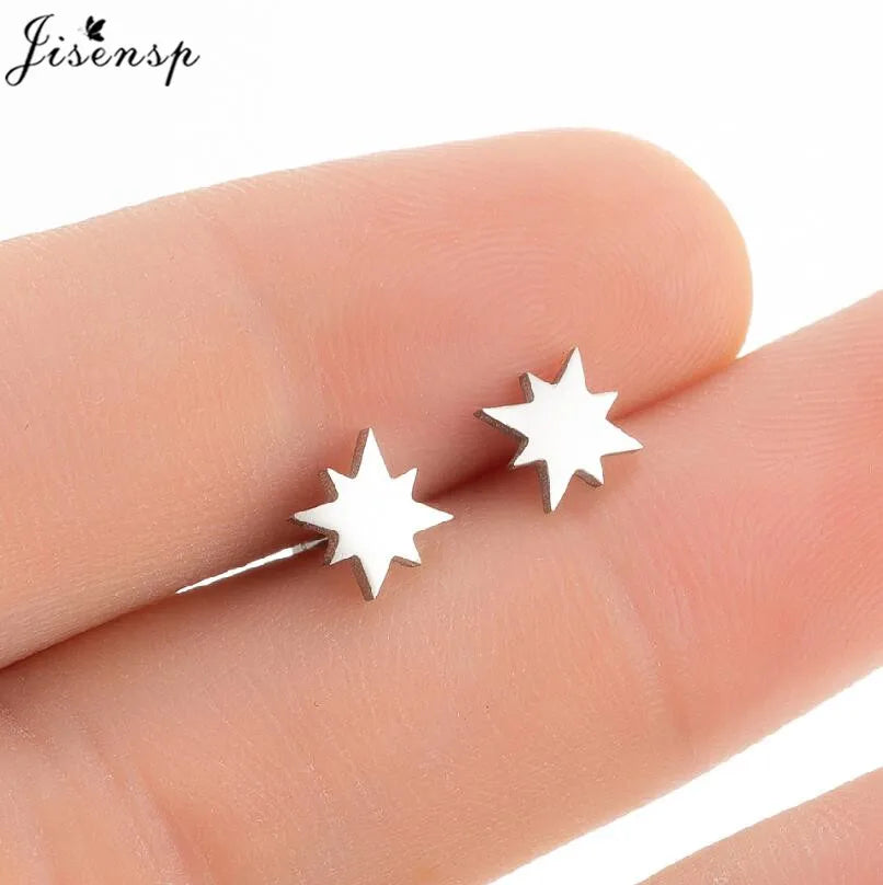 Mini Stainless Steel Smile Face Stud Earrings for for Women Girls Jewelry Cute Candle Skull Halloween Earings Christmas Gift