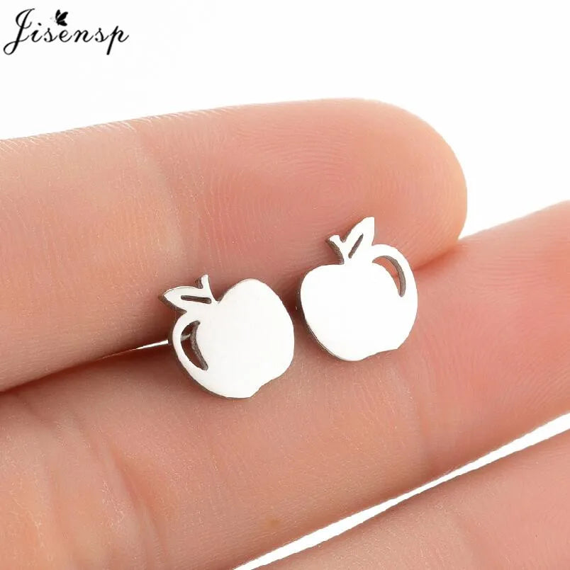 Mini Stainless Steel Smile Face Stud Earrings for for Women Girls Jewelry Cute Candle Skull Halloween Earings Christmas Gift