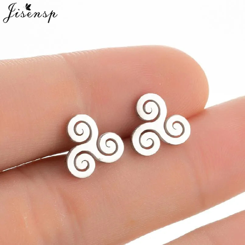 Mini Stainless Steel Smile Face Stud Earrings for for Women Girls Jewelry Cute Candle Skull Halloween Earings Christmas Gift