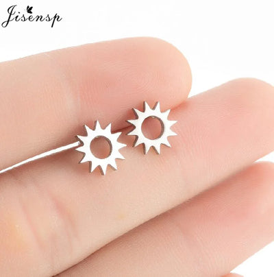 Mini Stainless Steel Smile Face Stud Earrings for for Women Girls Jewelry Cute Candle Skull Halloween Earings Christmas Gift