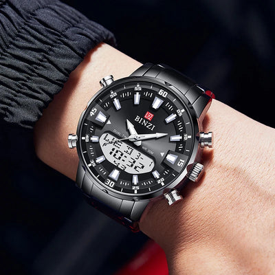 Men Watches 2025 Top Brand Luxury relogio masculino Gold Stainless Steel Band Wrist Watch For Male Clock Men Dual Display watch