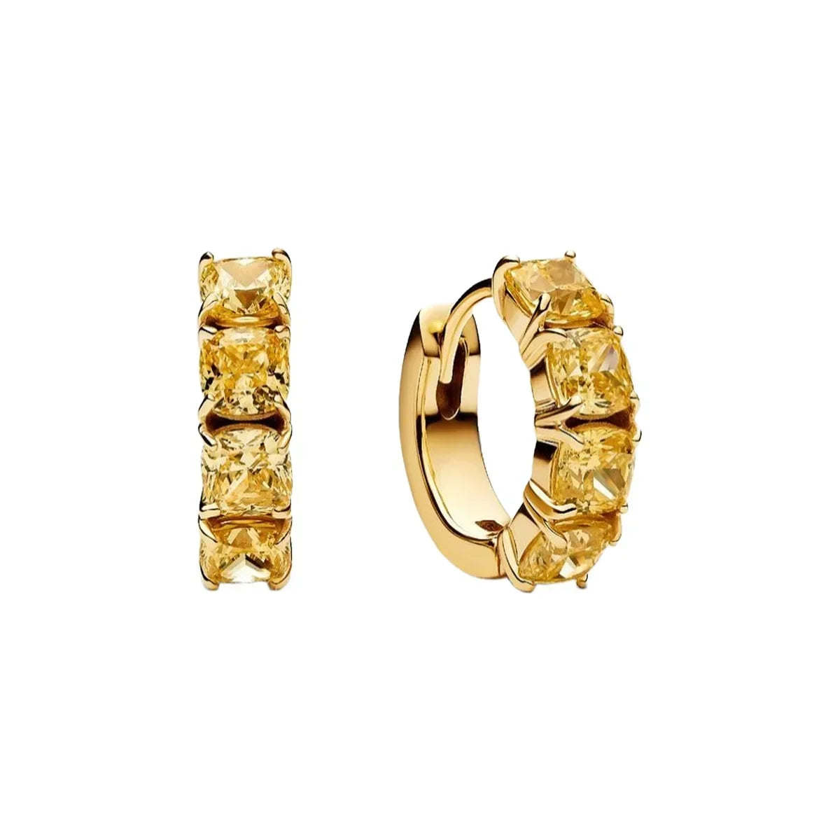 Sparkling 925 Sterling Silver Golden Hoop Earrings Pumpkin Skull Christmas Tree Ear Stud Halloween Earring For Women DIY Jewelry