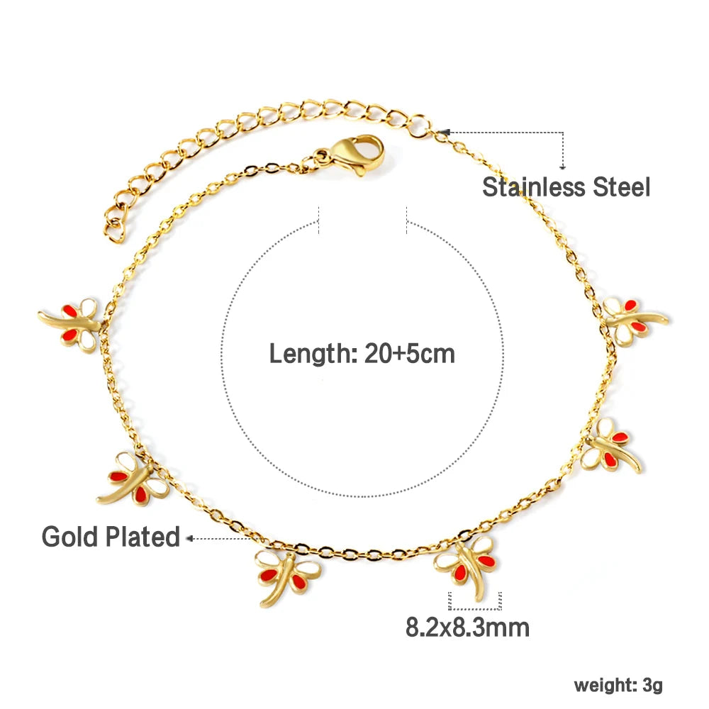 LUXUSTEEL Geometric Anklets for Women Rectangle Bracelet on Leg Stainless Steel Women's Chain Anklets Wedding Party Jewelry