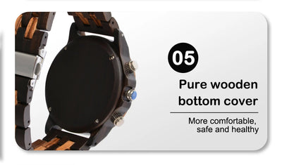 Wooden Wrist Watches For Men Fashion Quartz Wristwatches With Clock Date Week Timepieces Wood Wach Box for Him reloj hombre