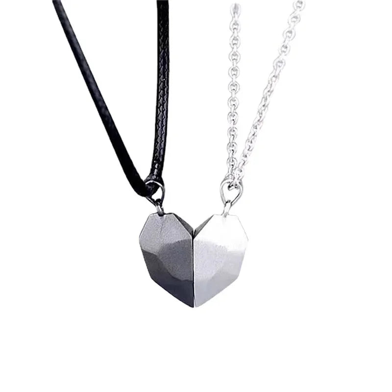 Magnetic Necklace for Women Men Love Versatile Couple Pendant Black-and-white Wishing Stone Couple Necklace Chain Jewelry
