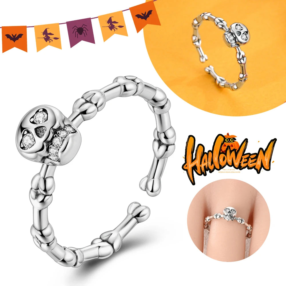 Halloween Party Cute Pumpkin Bat Ring Earrings 925 Silver Earrings For Women Punk Men's Earrings Fit Women Party Jewelry Gift