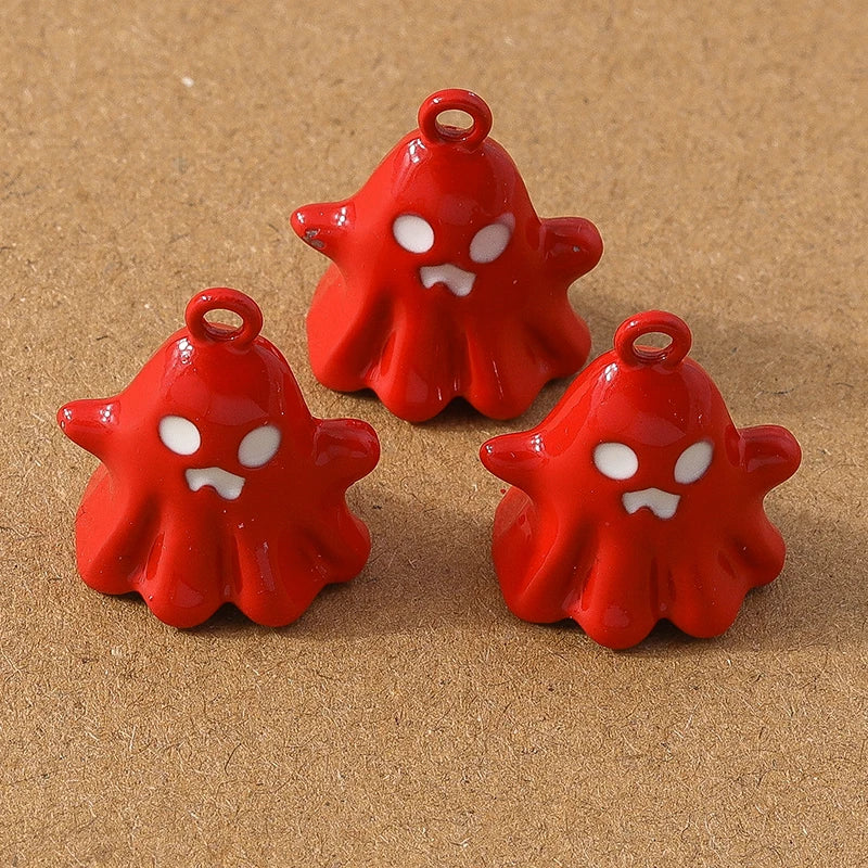 10 Pcs 20*17mm Cute Enamel Halloween Ghost Charm Pendants for DIY Necklace Earrings Bracelet Jewelry Accessories Supplies