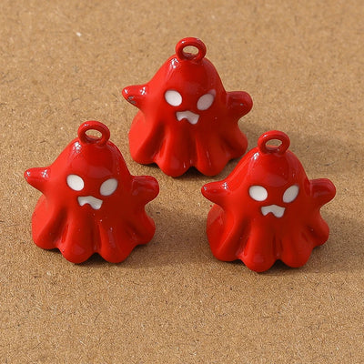 10 Pcs 20*17mm Cute Enamel Halloween Ghost Charm Pendants for DIY Necklace Earrings Bracelet Jewelry Accessories Supplies