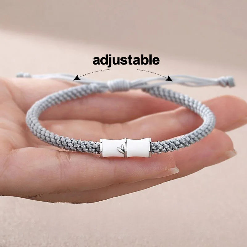 Bamboo Slub Couple Bracelet for Lover Women Men Hand Crafted Adjustable Rope Friend Relationship Matching Bracelets Jewelry Gift