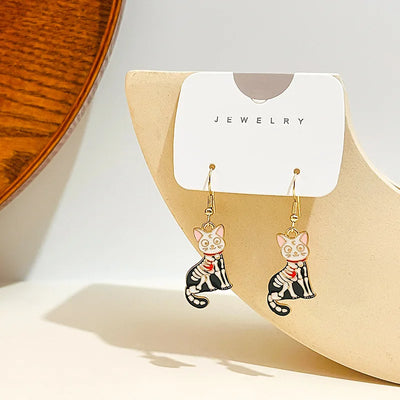 Punk Gothic Half-Face Skull Bat Cat Whale Rabbit Dangle Earrings for Women Girls Fashion Funny Halloween Jewelry Wholesale Gift