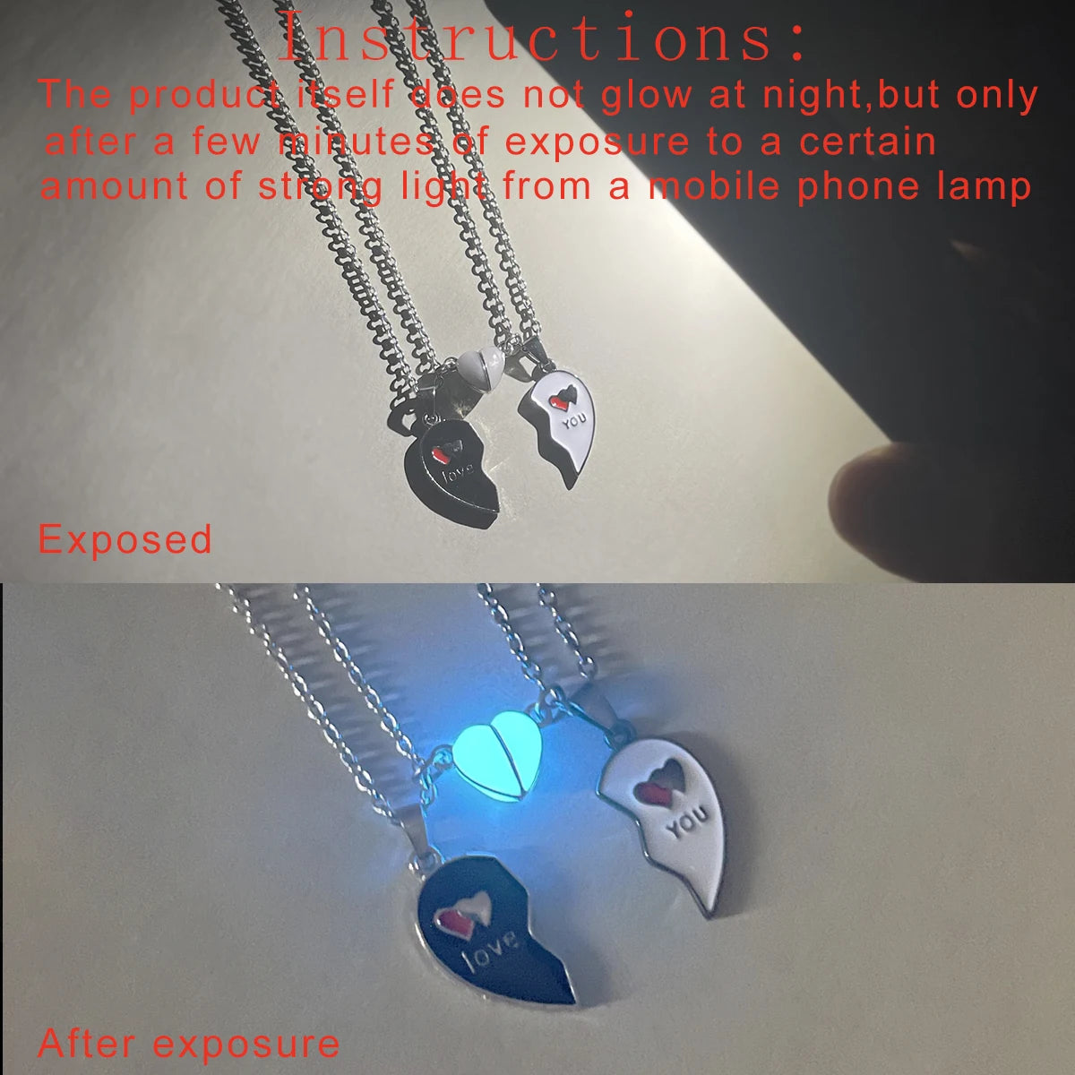 Love Heart Necklace for Couples, Couple Necklace