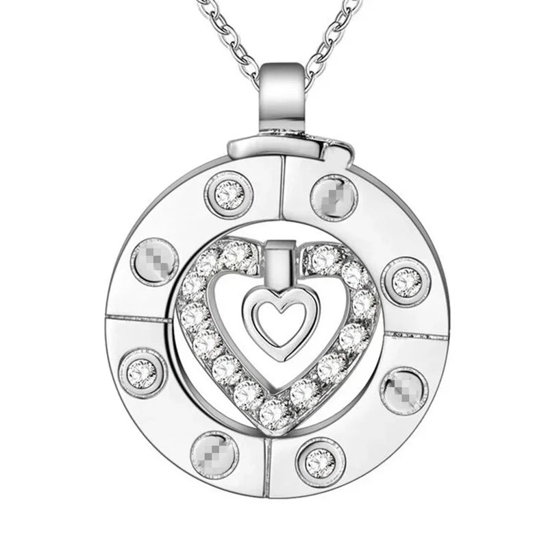 Couple Necklace 925 Silver Heart Circle Men & Women Love Gift Set Chain