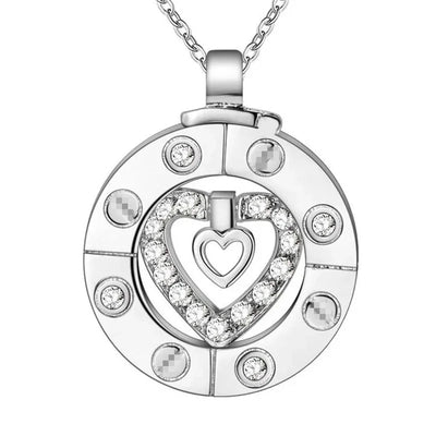Couple Necklace 925 Silver Heart Circle Men & Women Love Gift Set Chain