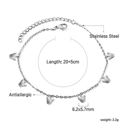 LUXUSTEEL Geometric Anklets for Women Rectangle Bracelet on Leg Stainless Steel Women's Chain Anklets Wedding Party Jewelry