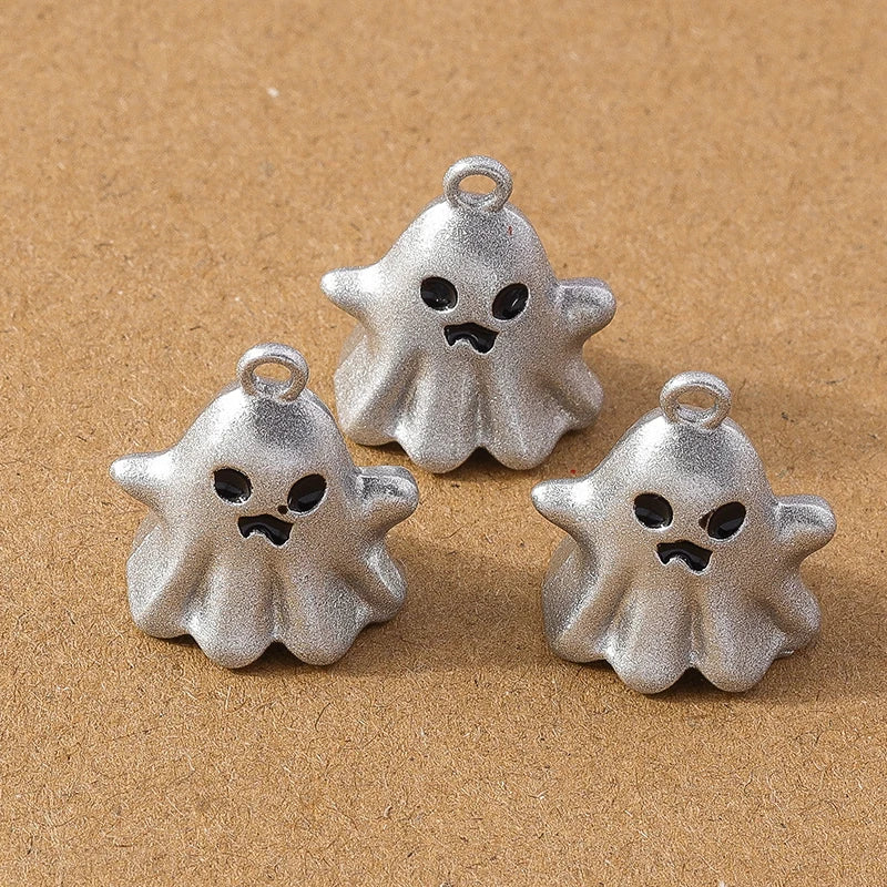 10 Pcs 20*17mm Cute Enamel Halloween Ghost Charm Pendants for DIY Necklace Earrings Bracelet Jewelry Accessories Supplies