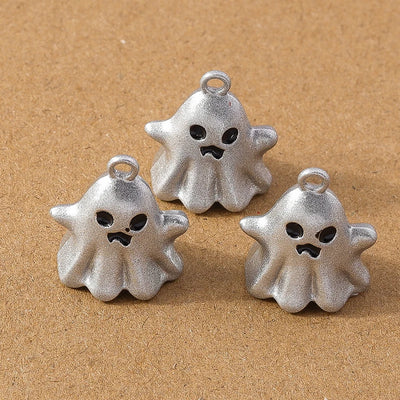 10 Pcs 20*17mm Cute Enamel Halloween Ghost Charm Pendants for DIY Necklace Earrings Bracelet Jewelry Accessories Supplies