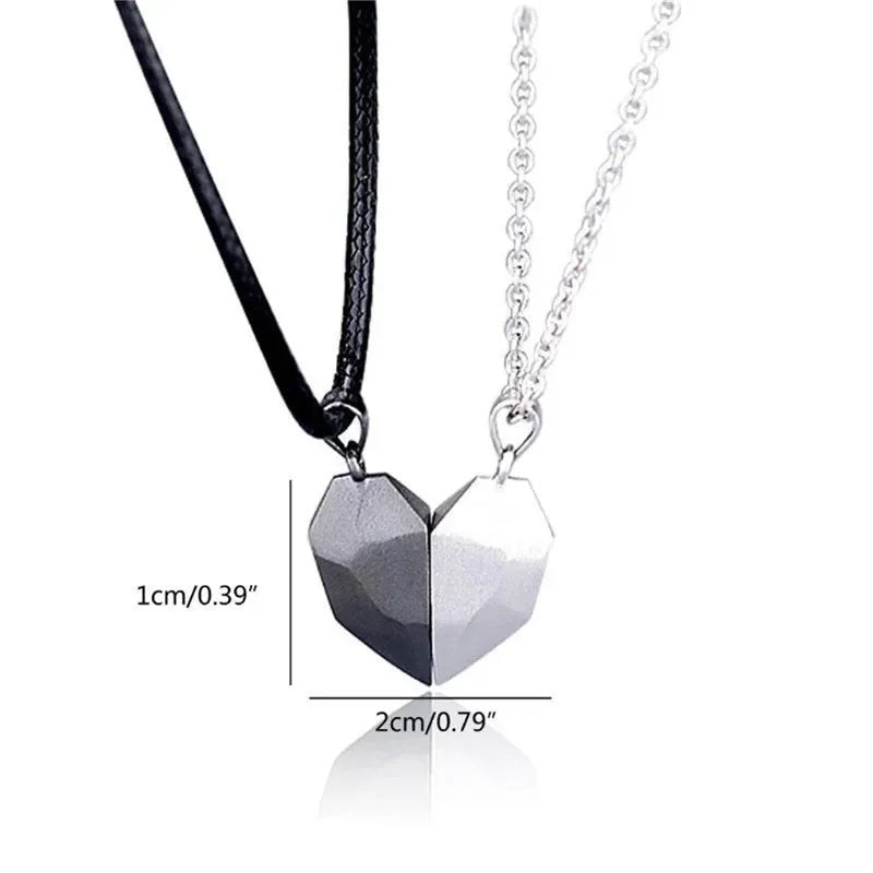 Magnetic Necklace for Women Men Love Versatile Couple Pendant Black-and-white Wishing Stone Couple Necklace Chain Jewelry