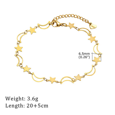 2024 Summer New Gold Color Anklets For Women Stainless Steel Firga Chain Feet Jewelry Layered Link Chain Accessory