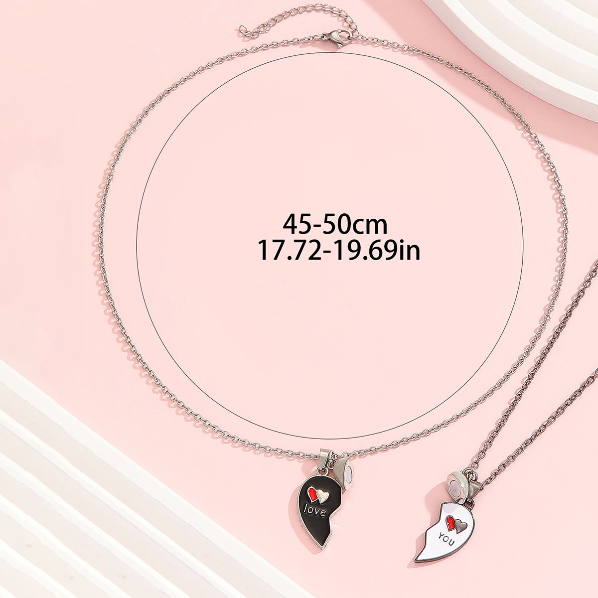 Love Heart Necklace for Couples, Couple Necklace