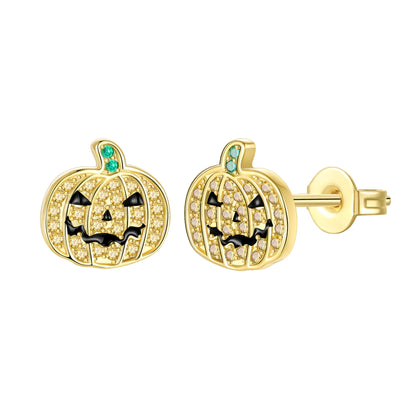 Halloween Party Cute Pumpkin Bat Ring Earrings 925 Silver Earrings For Women Punk Men's Earrings Fit Women Party Jewelry Gift