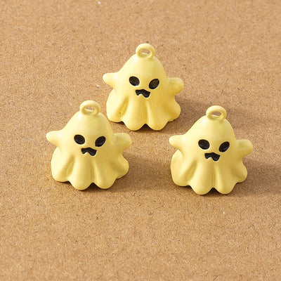 10 Pcs 20*17mm Cute Enamel Halloween Ghost Charm Pendants for DIY Necklace Earrings Bracelet Jewelry Accessories Supplies